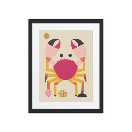 Crab Illustration Framed Art Print