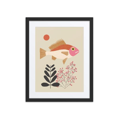 Fish Illustration Framed Art Print