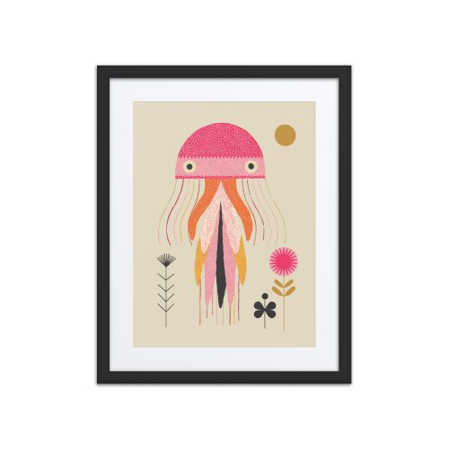 Jellyfish Illustration Framed Art Print