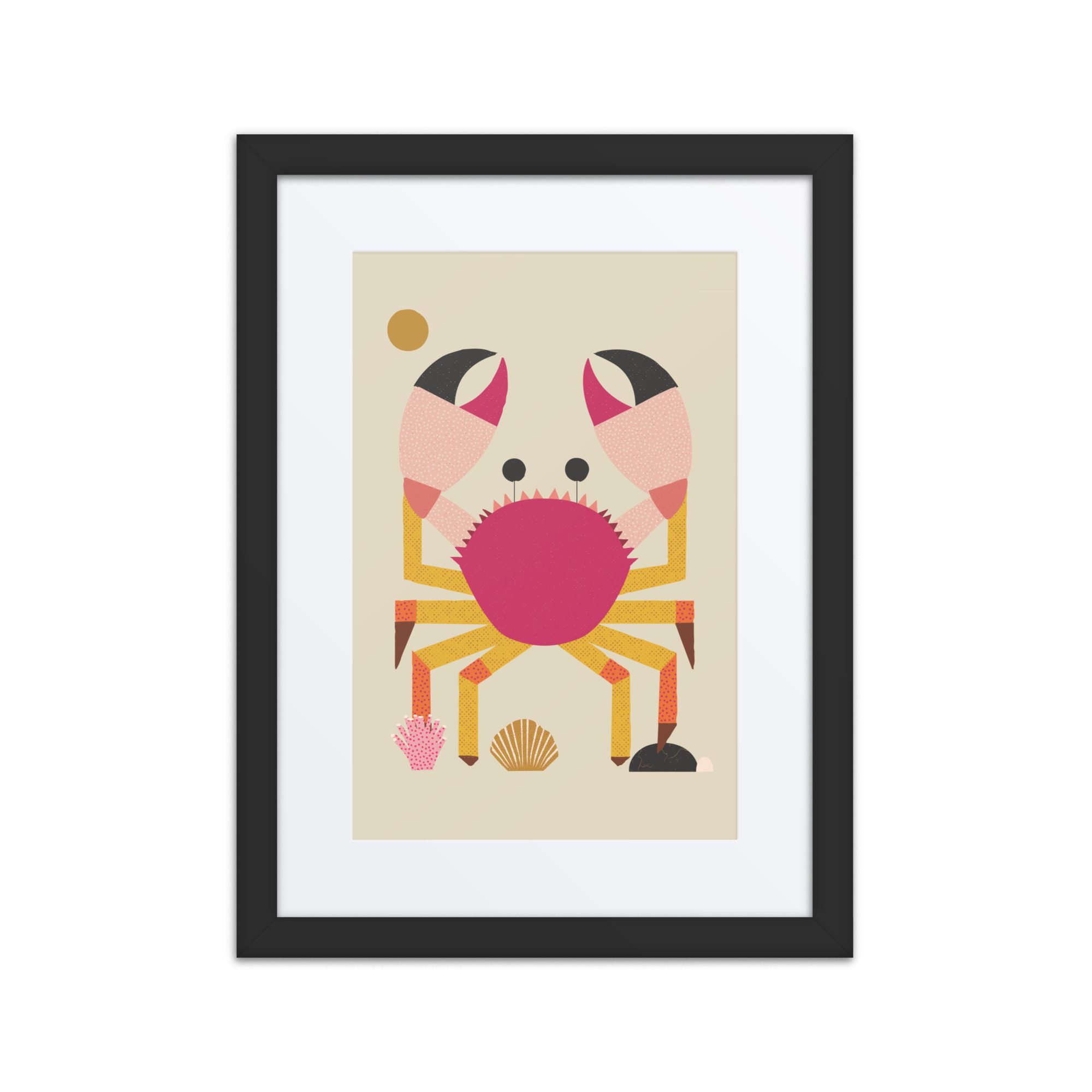 Crab Illustration Framed Art Print - Image 2