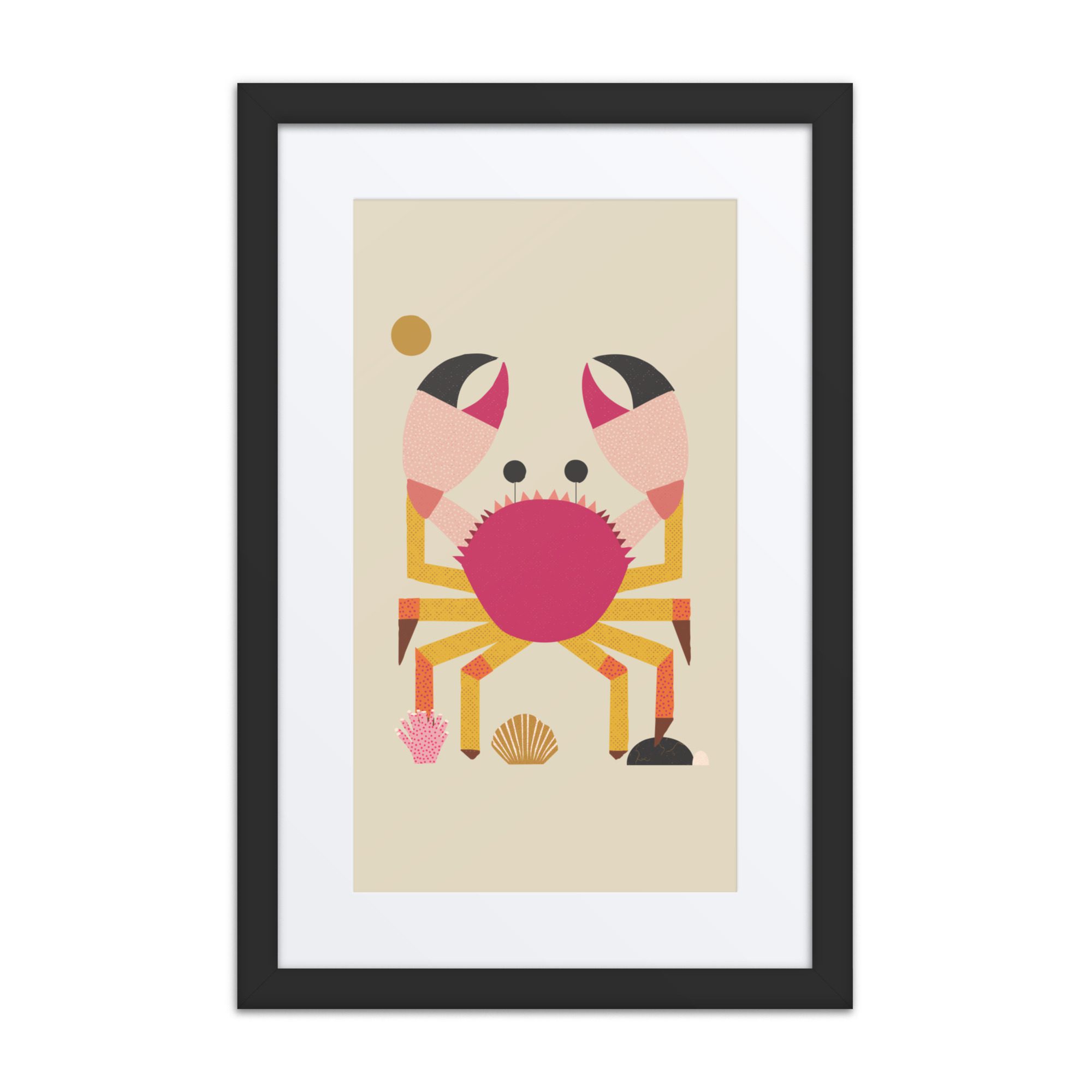 Crab Illustration Framed Art Print - Image 3