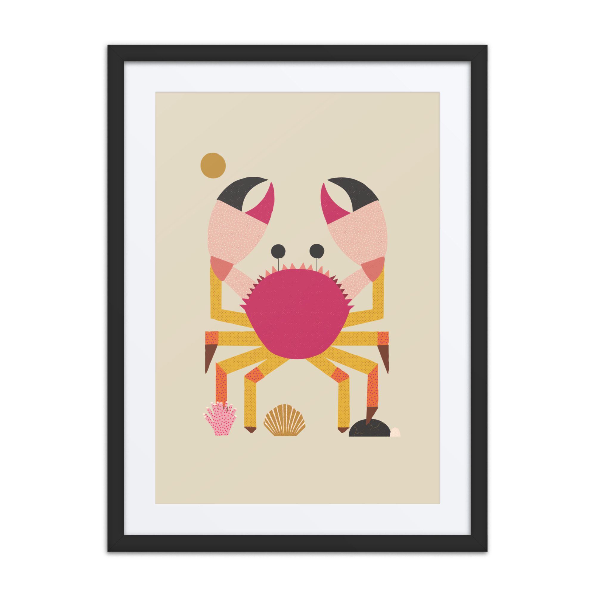 Crab Illustration Framed Art Print - Image 4