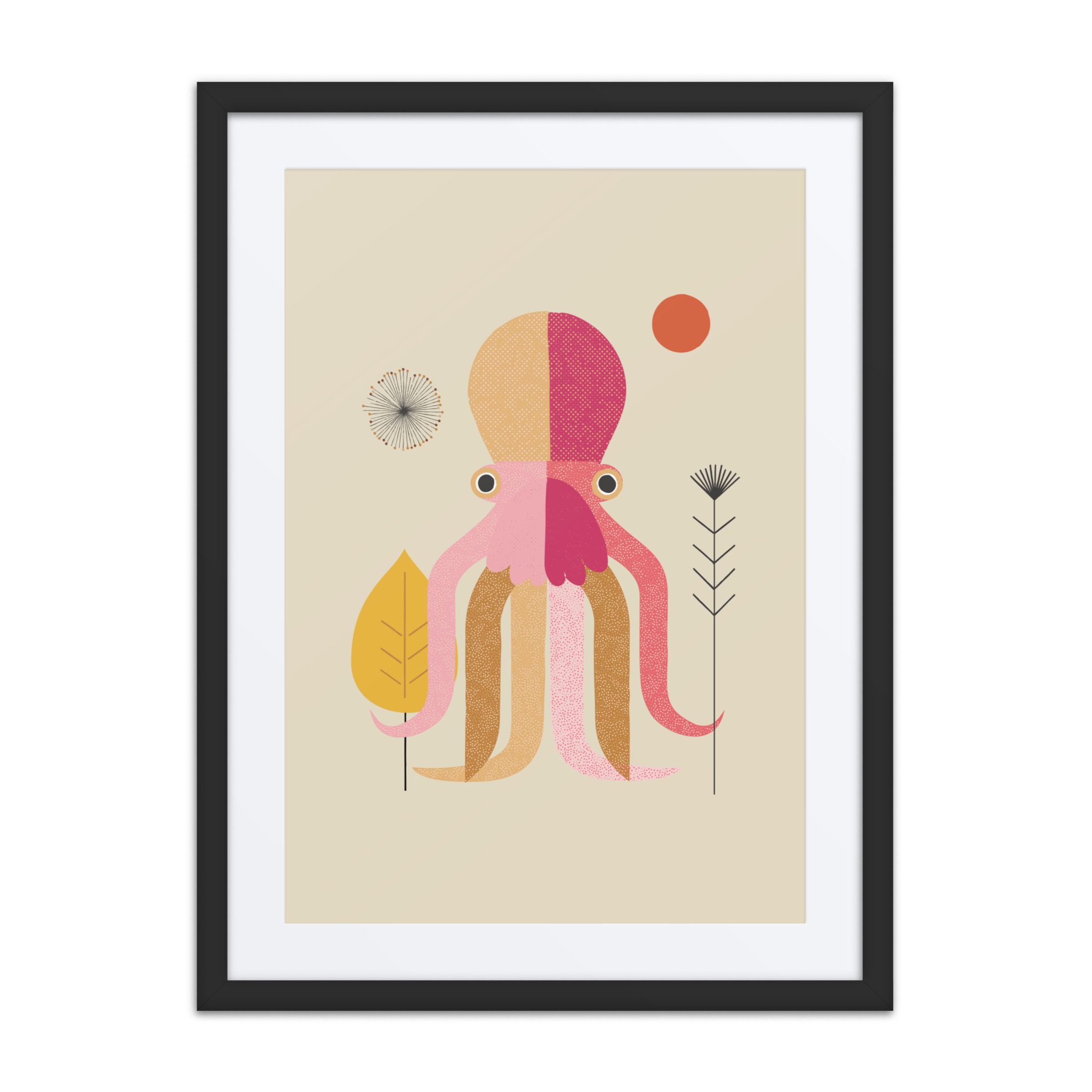 Octopus Illustration Framed Art Print - Image 4