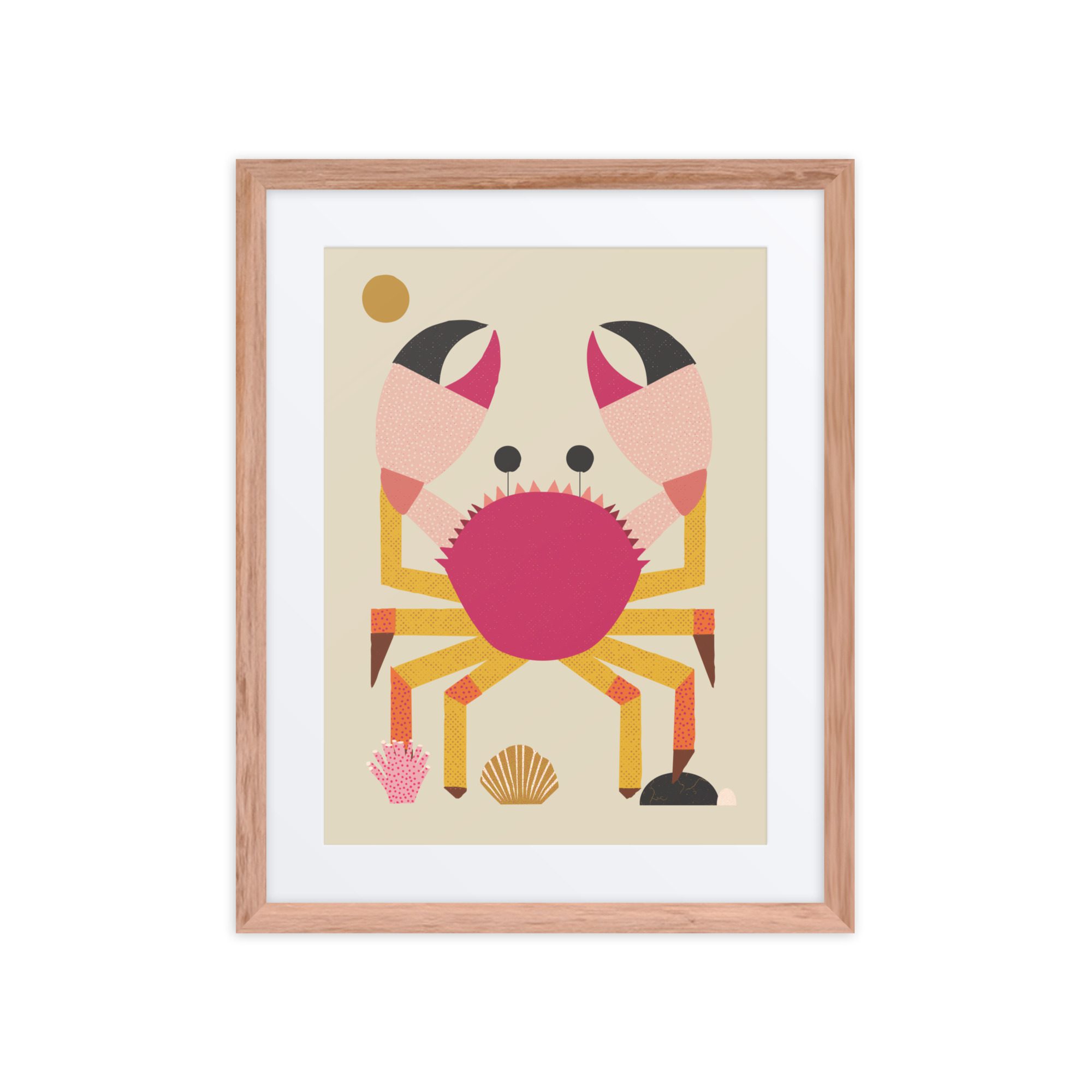 Crab Illustration Framed Art Print - Image 7