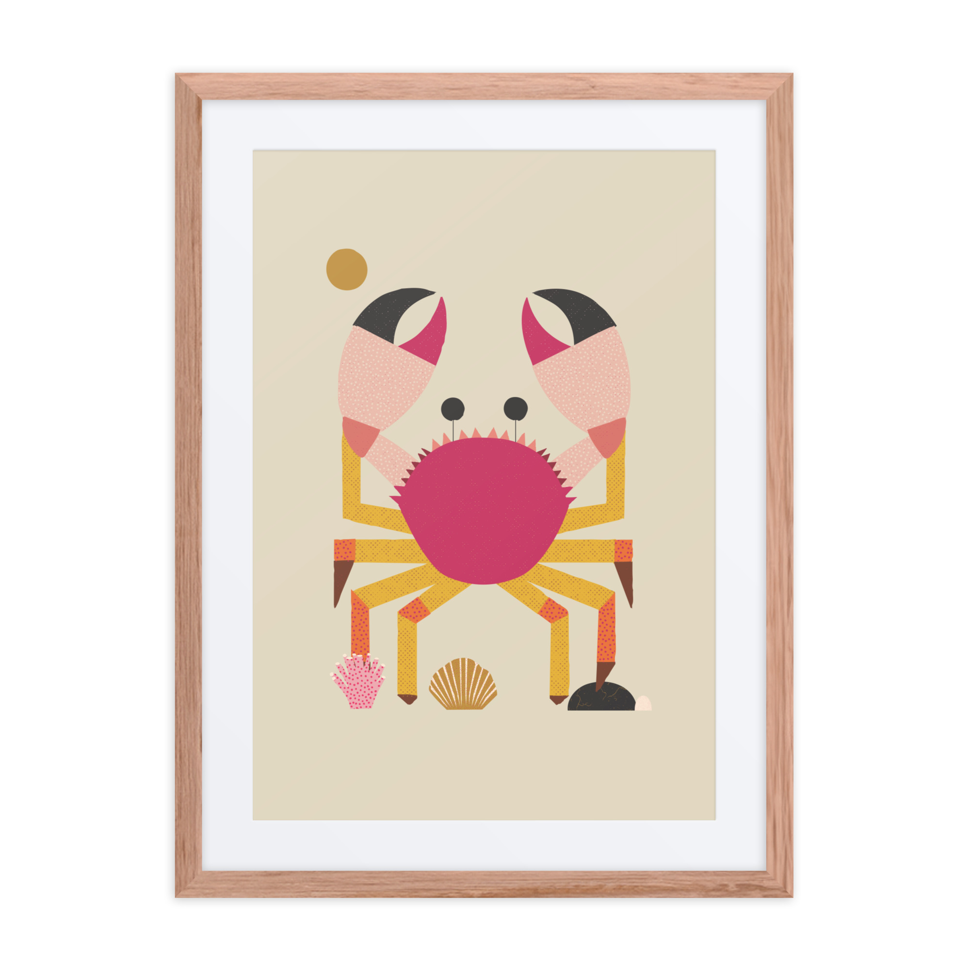 Crab Illustration Framed Art Print - Image 8