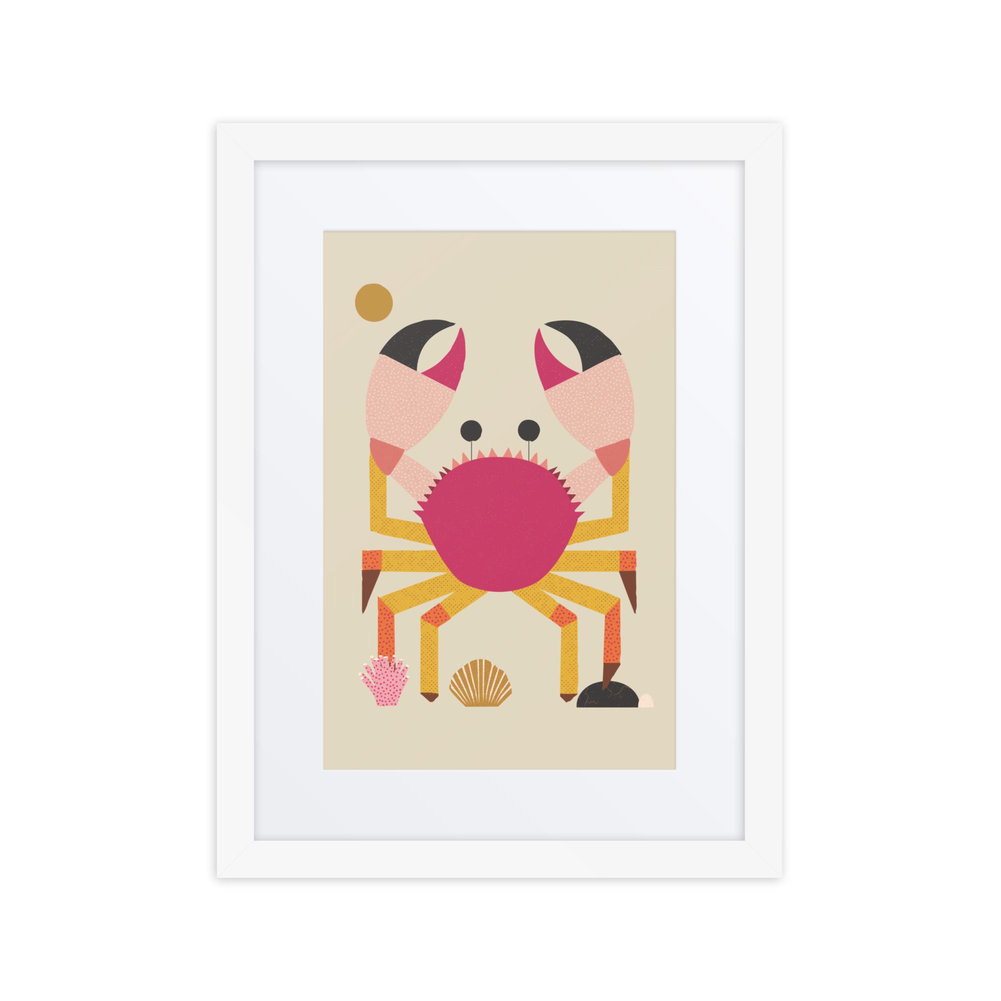 Crab Illustration Framed Art Print - Image 9