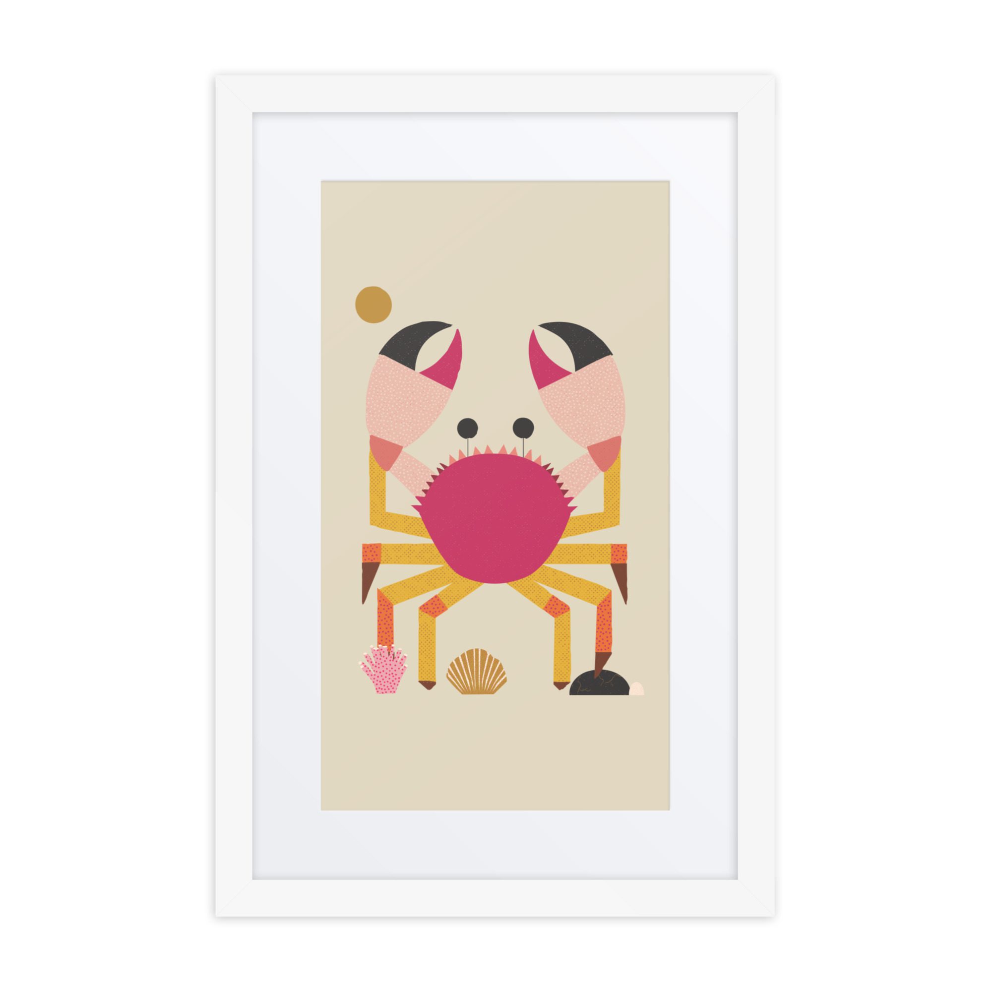 Crab Illustration Framed Art Print - Image 10