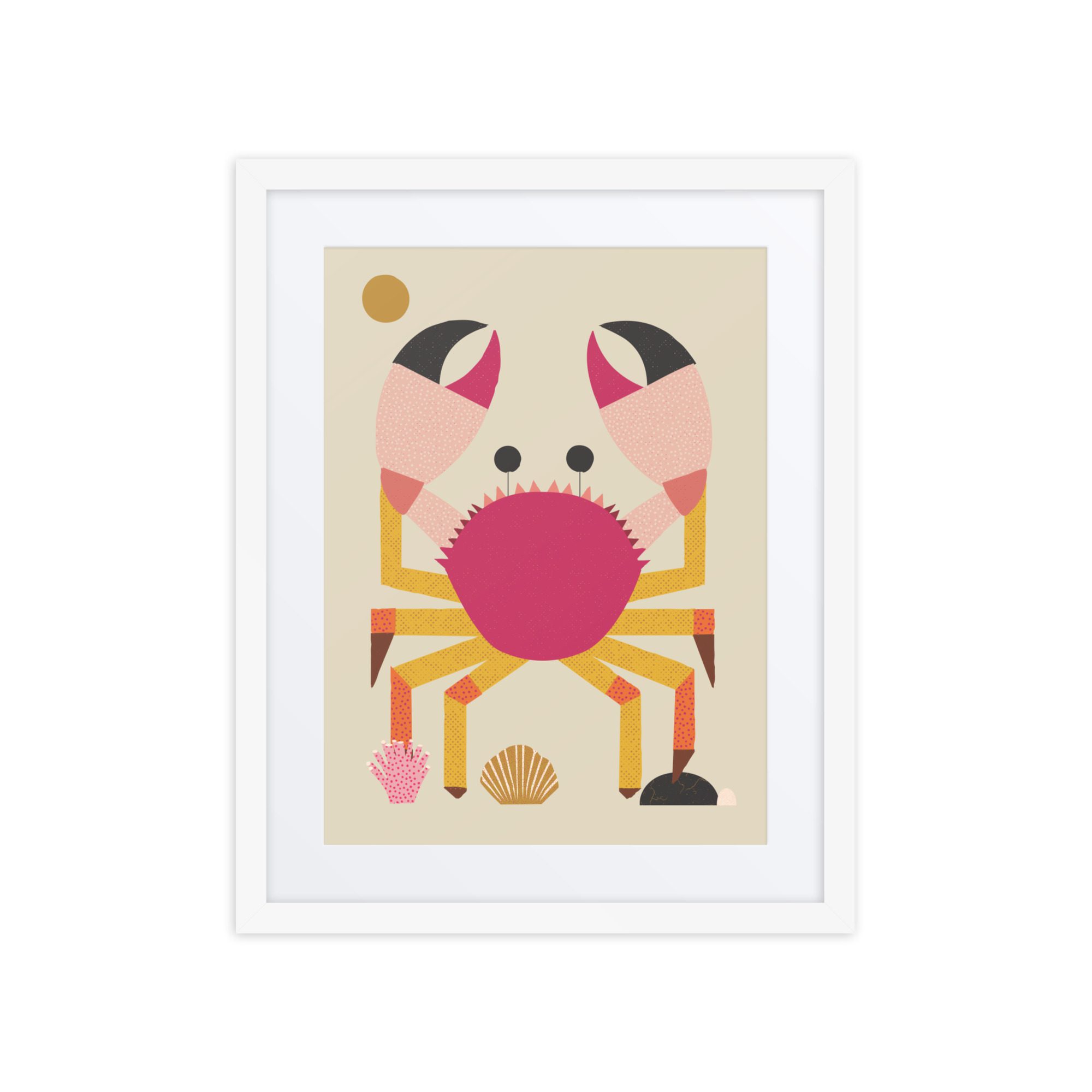 Crab Illustration Framed Art Print - Image 11
