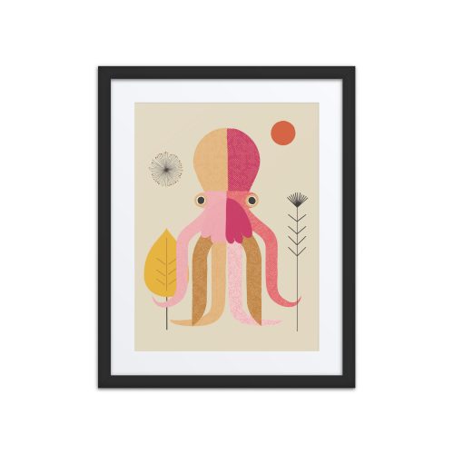 Octopus Illustration Framed Art Print