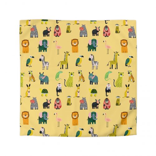 Safari Animals Pattern Microfiber Duvet Cover