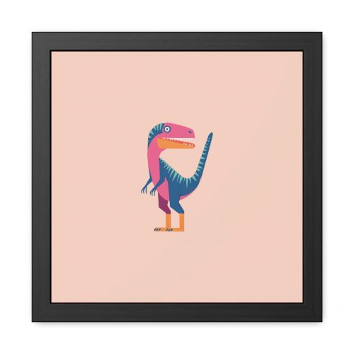 Velociraptor Dinosaur Framed Art Print