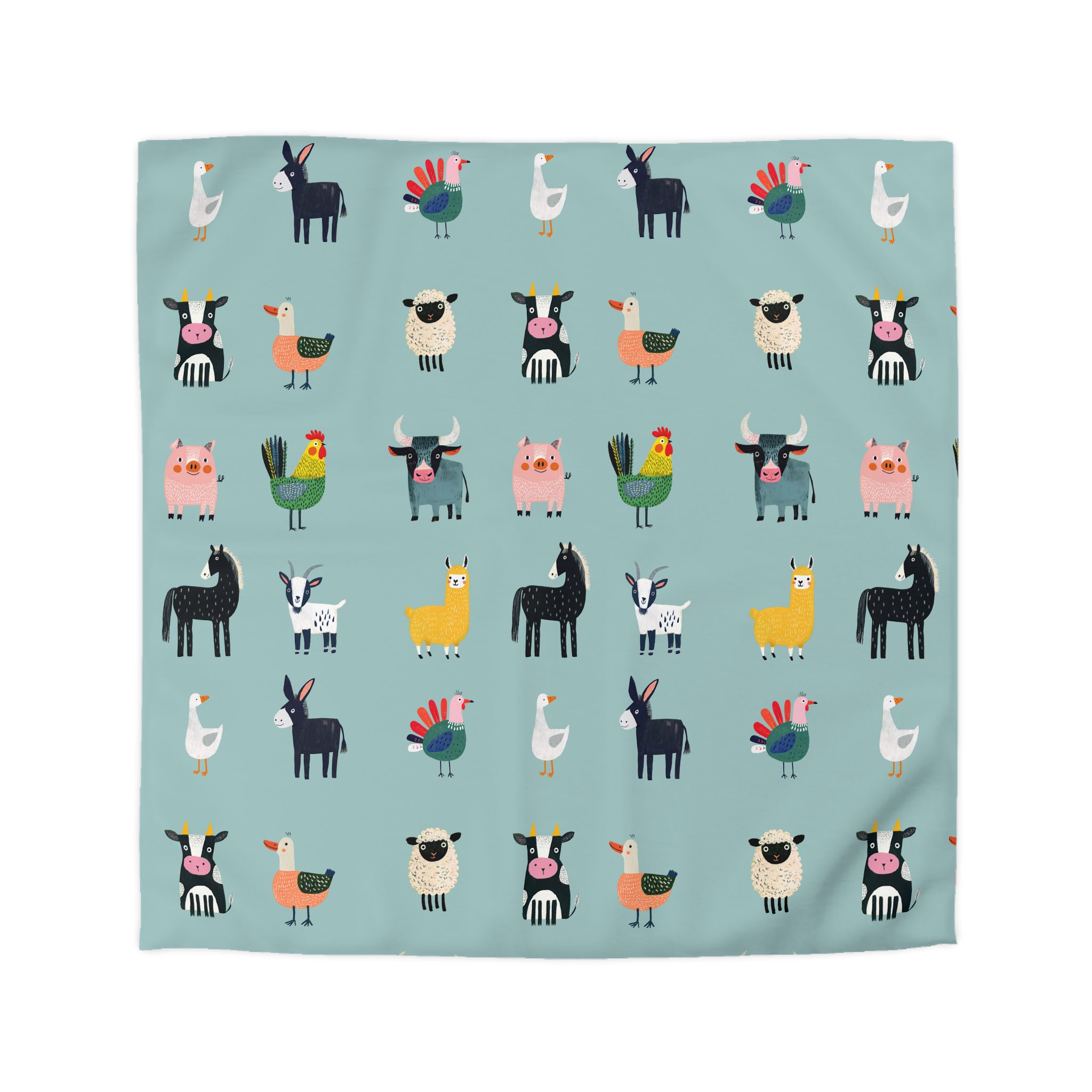 Farm Animals Pattern Microfiber Duvet Cover - Image 4