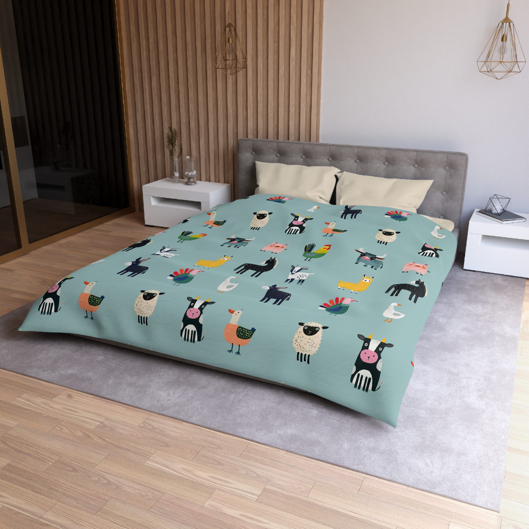 Farm Animals Pattern Microfiber Duvet Cover - Image 3