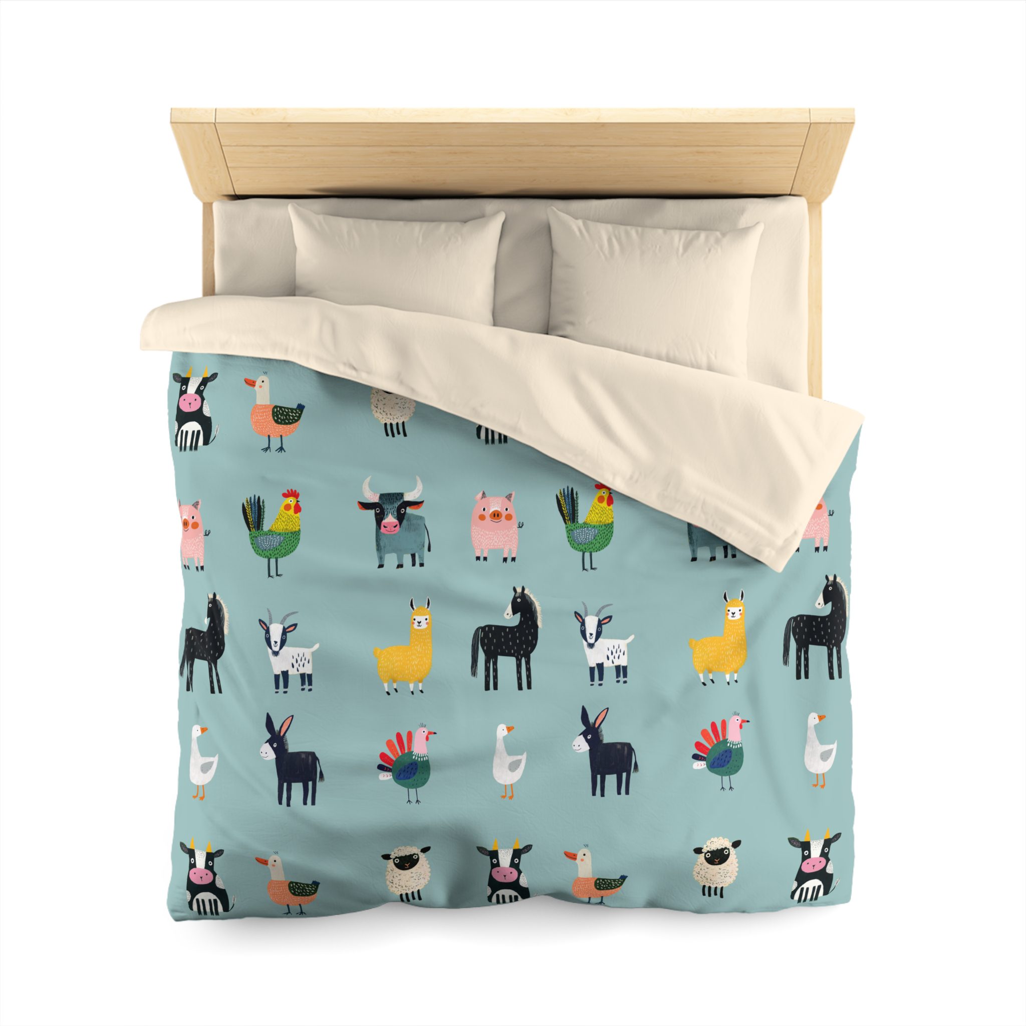 Farm Animals Pattern Microfiber Duvet Cover - Image 2