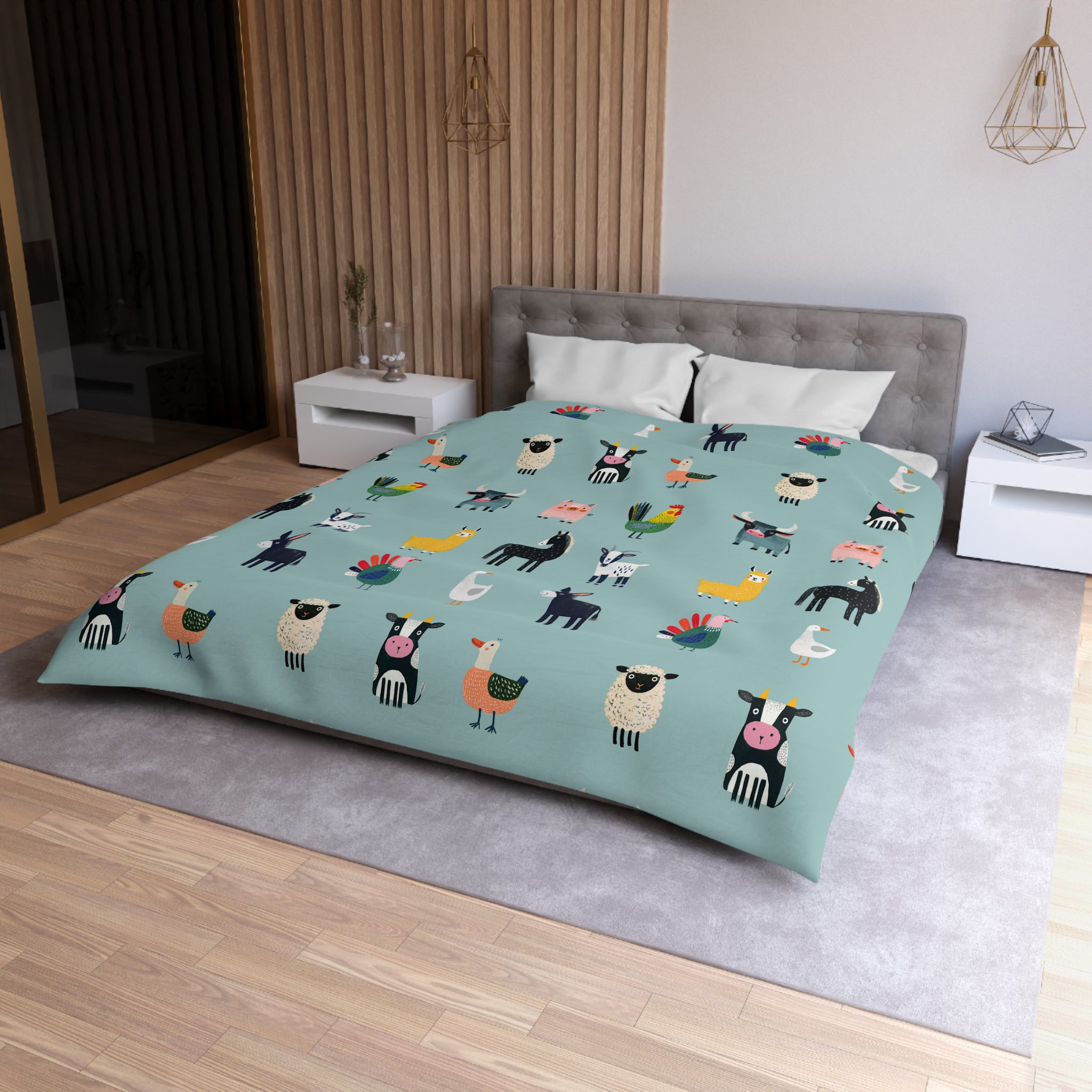 Farm Animals Pattern Microfiber Duvet Cover - Image 6