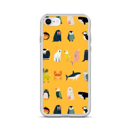 Arctic Animals Pattern Clear Case for iPhone