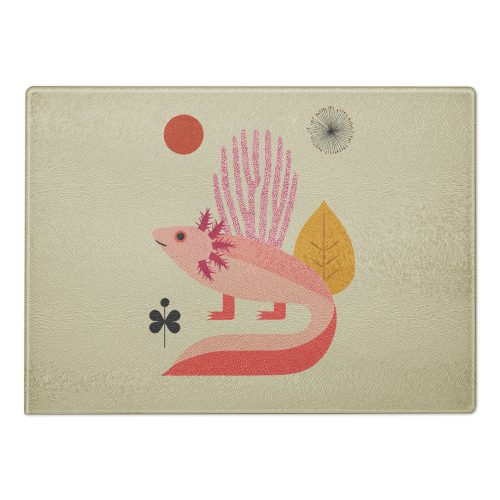 Axolotl glass cutting board