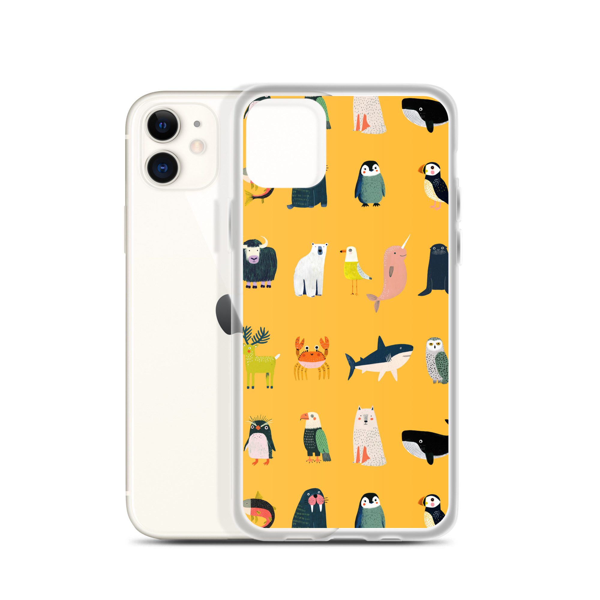 Arctic Animals Pattern Clear Case for iPhone® - Image 7