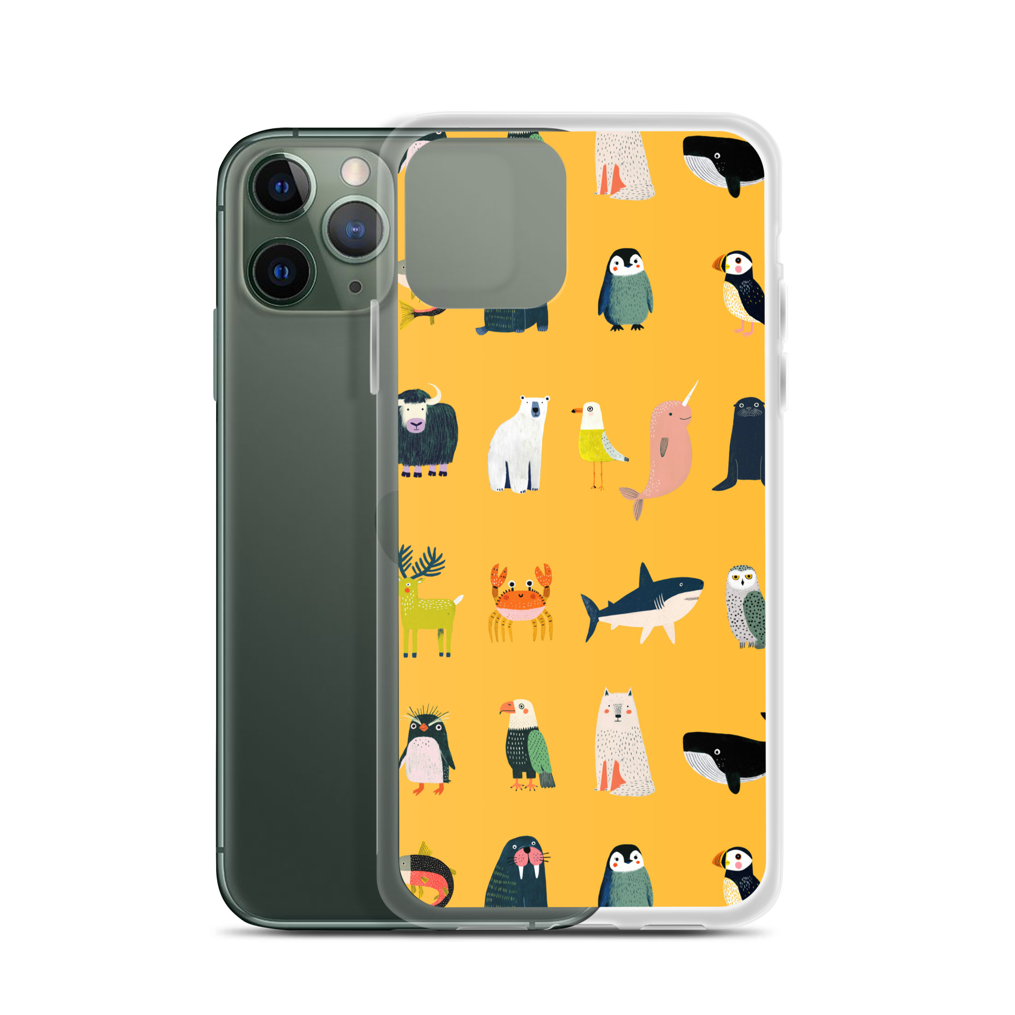 Arctic Animals Pattern Clear Case for iPhone® - Image 5