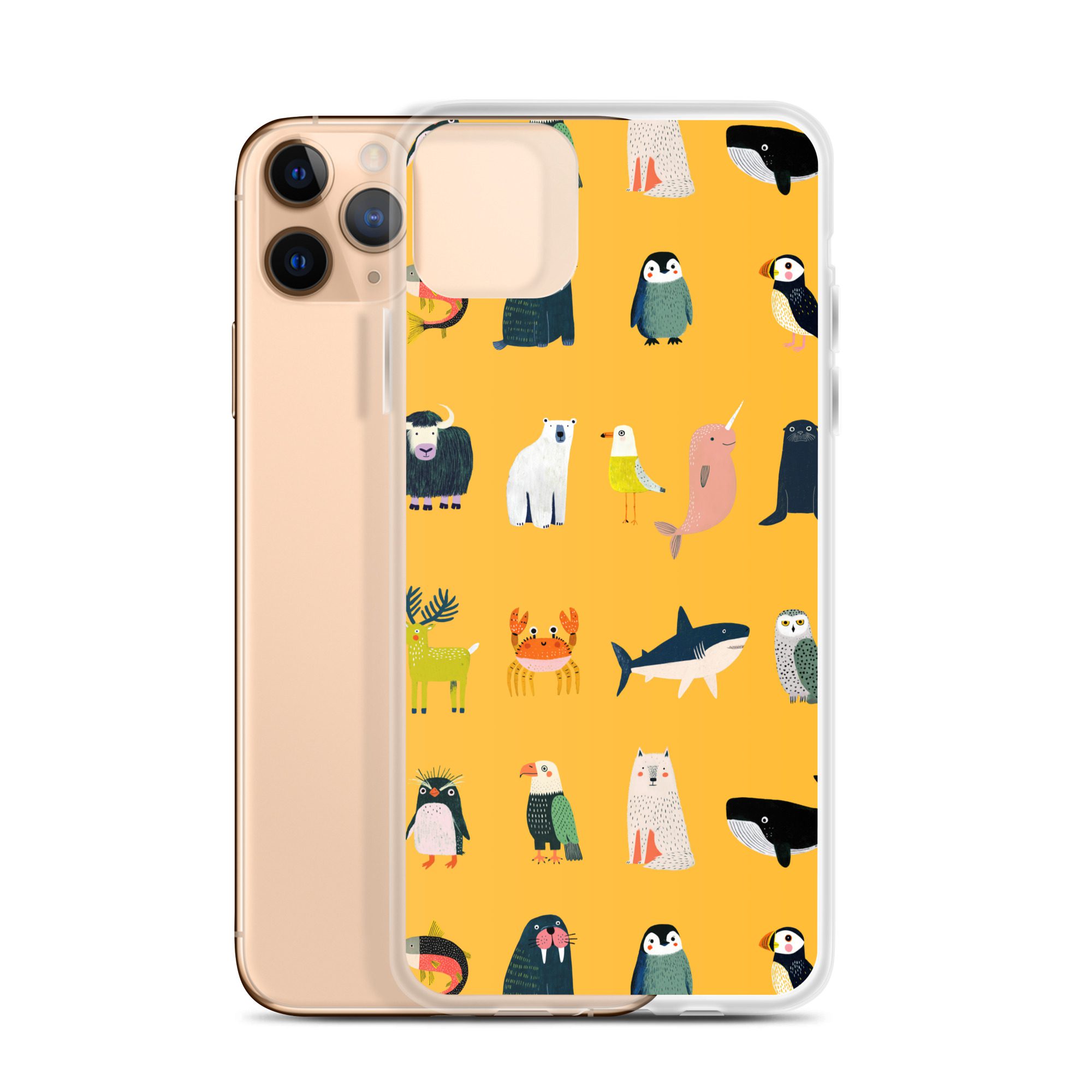 Arctic Animals Pattern Clear Case for iPhone® - Image 3