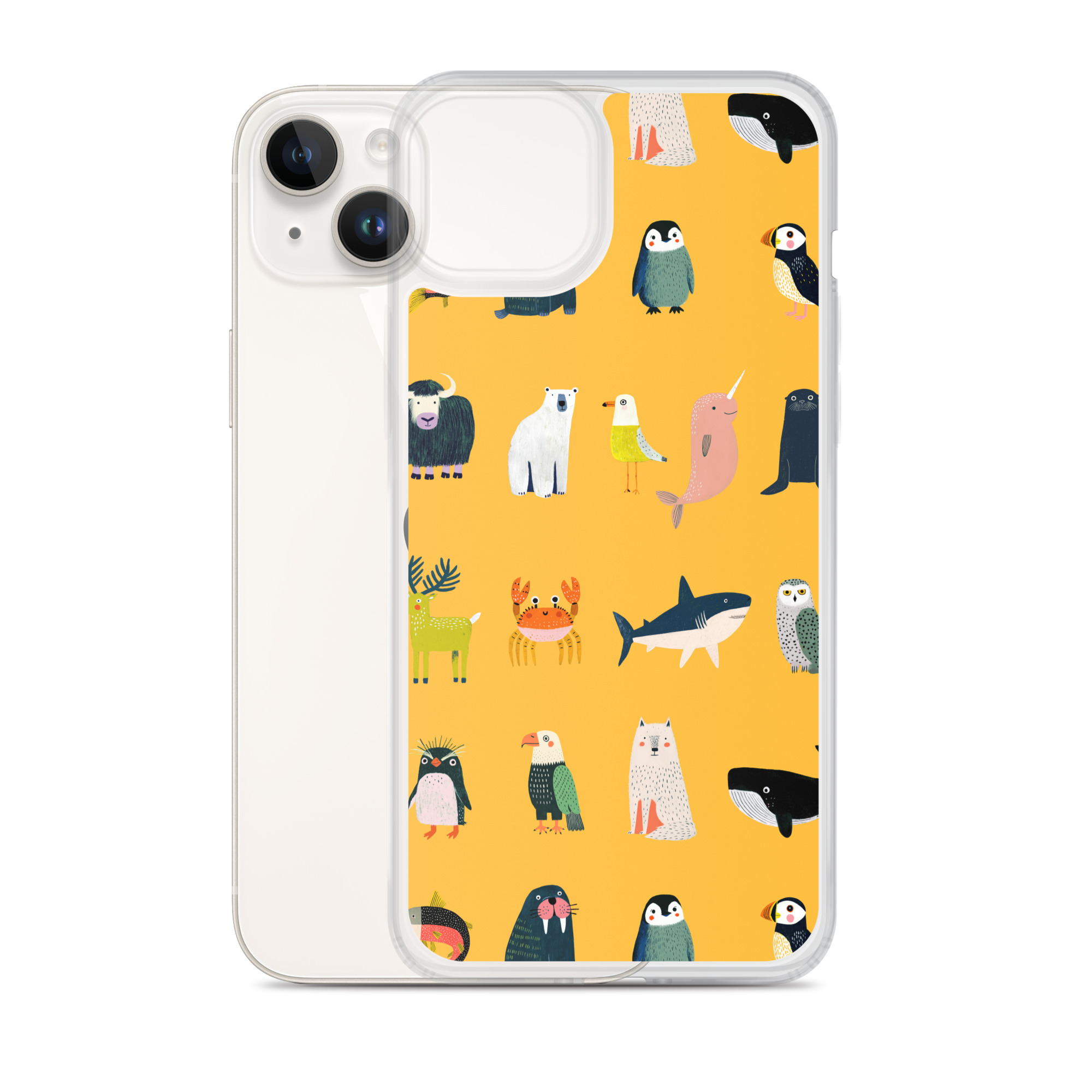 Arctic Animals Pattern Clear Case for iPhone® - Image 25