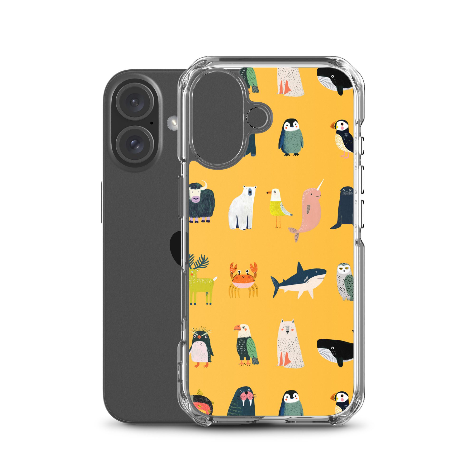 Arctic Animals Pattern Clear Case for iPhone® - Image 47