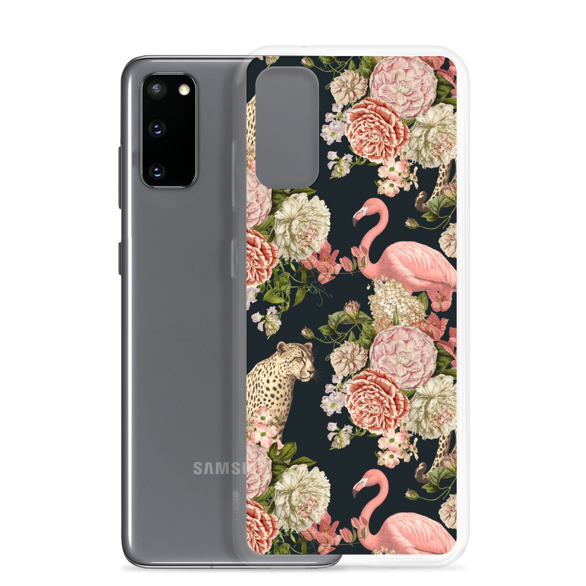 Floral Flamingos Clear Case for Samsung® - Image 6