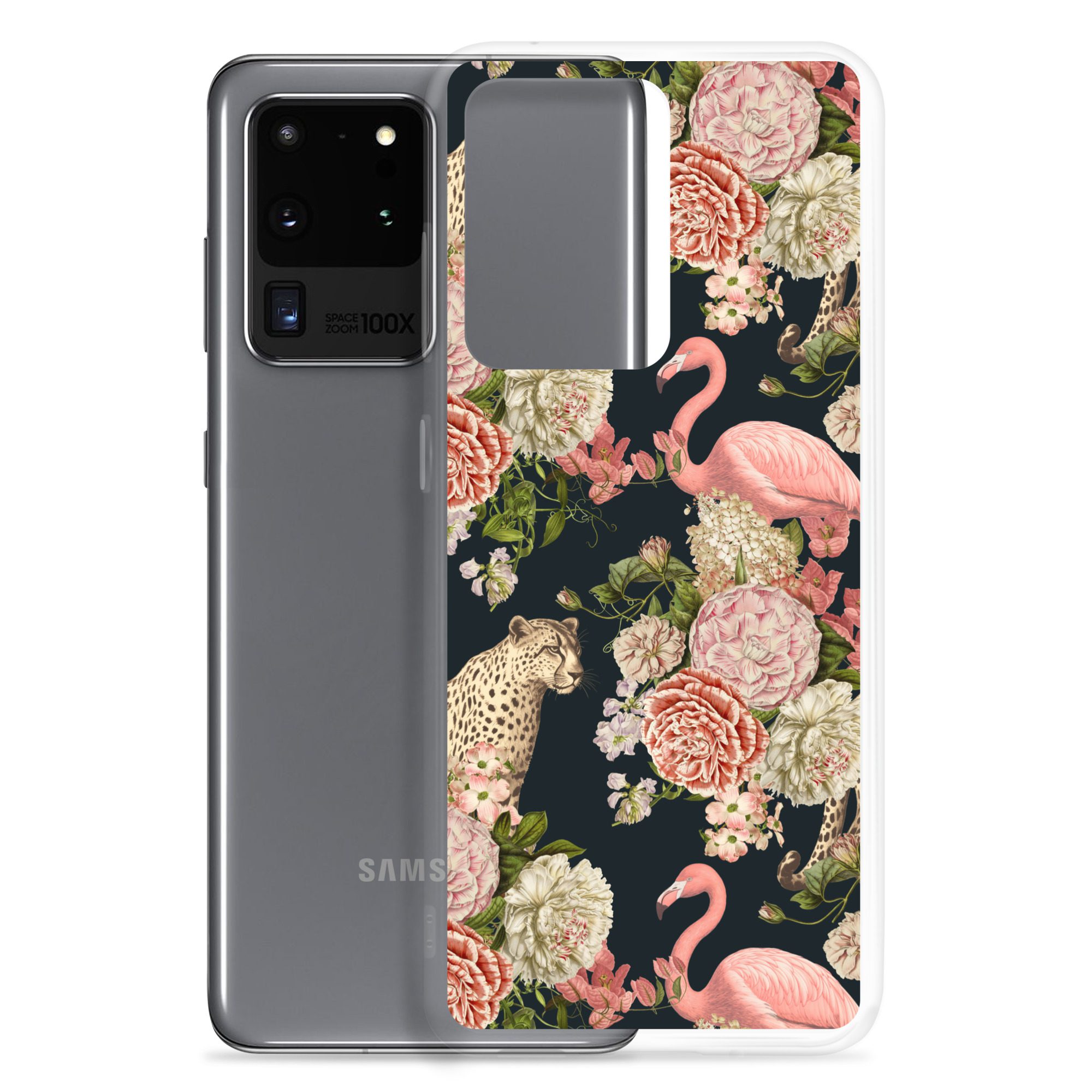 Floral Flamingos Clear Case for Samsung® - Image 5