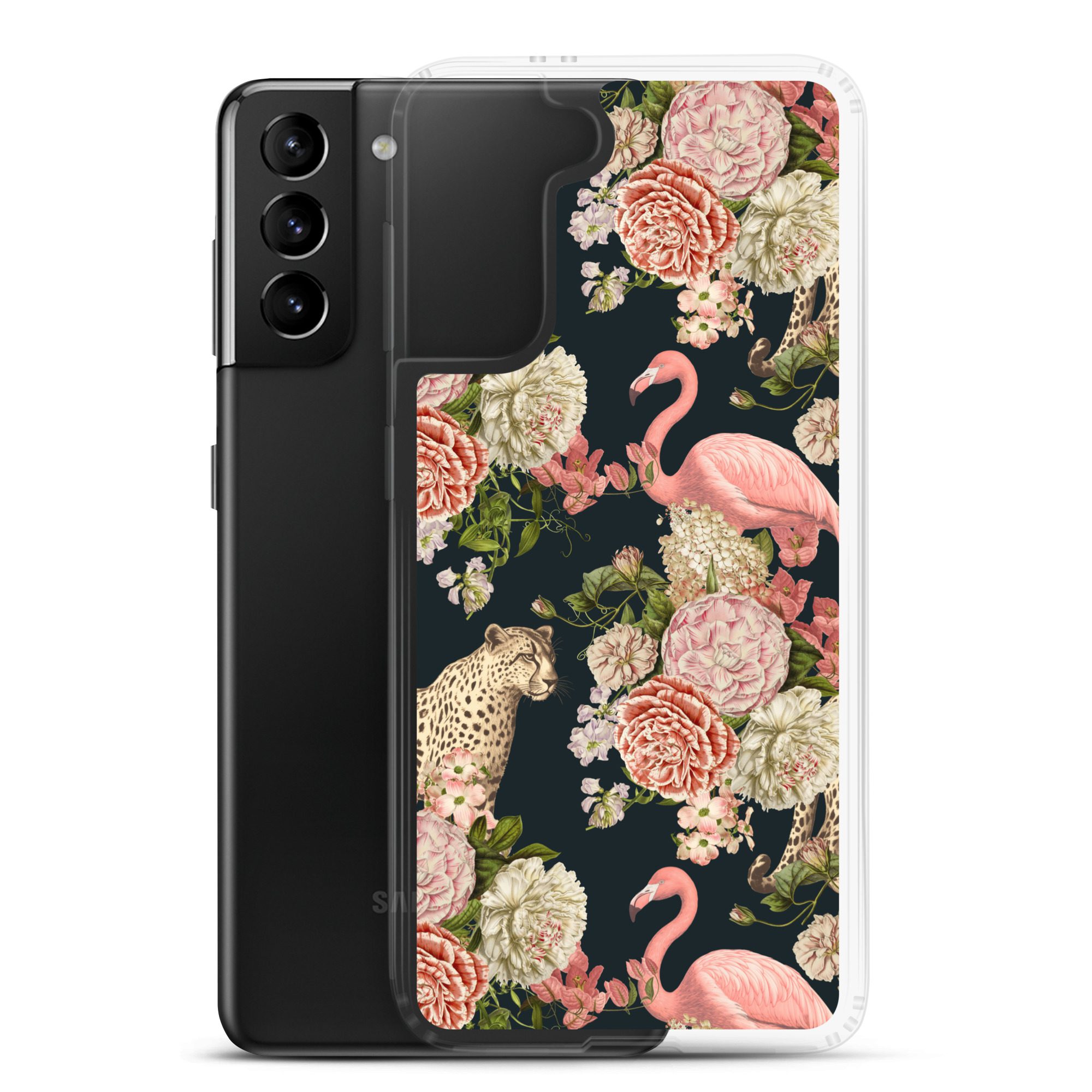 Floral Flamingos Clear Case for Samsung® - Image 8