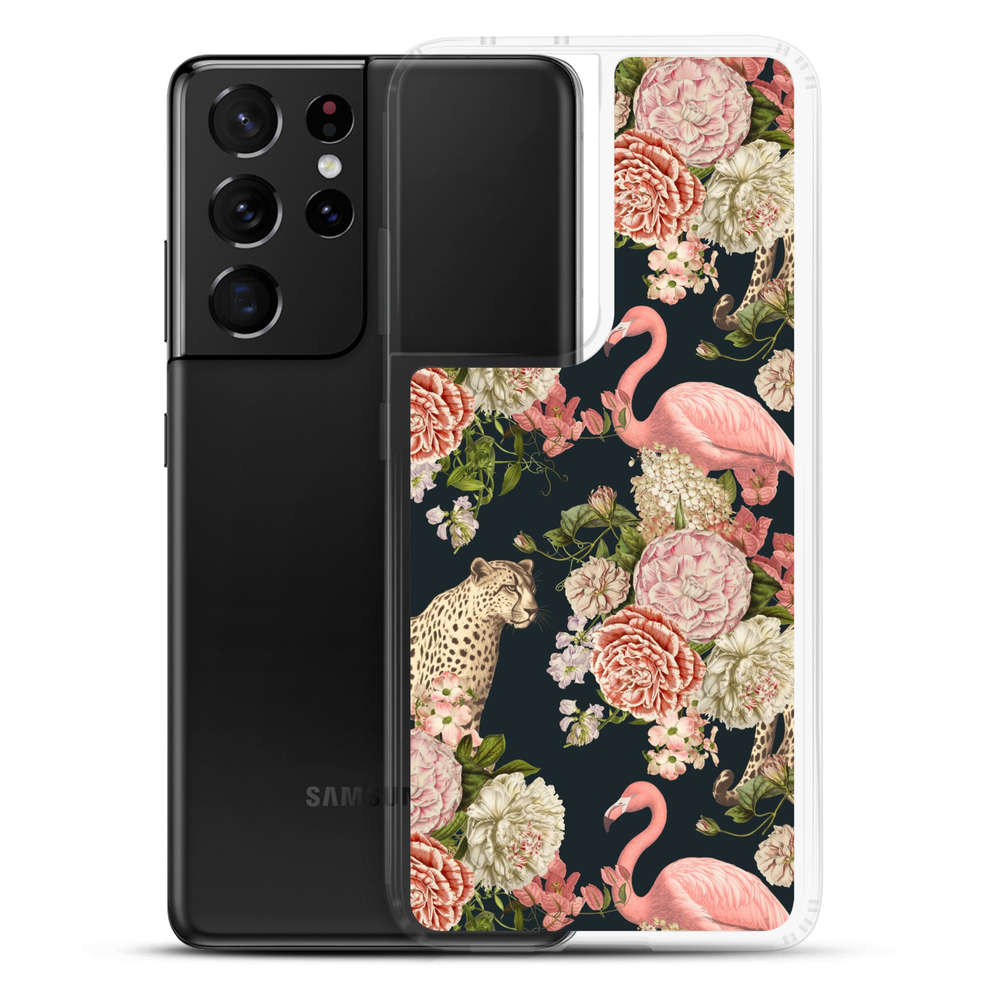 Floral Flamingos Clear Case for Samsung® - Image 10