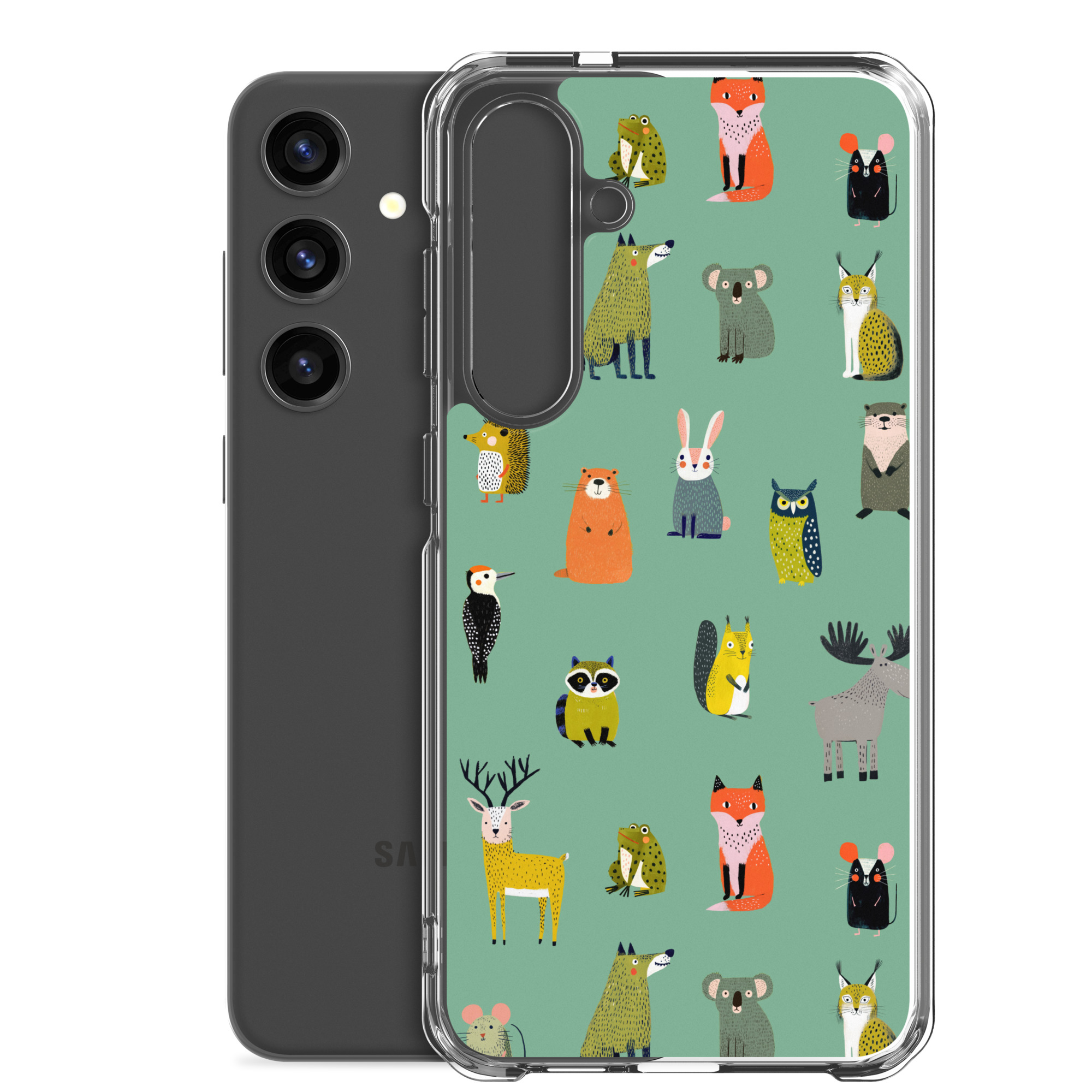 Forest Animals Pattern Clear Case for Samsung® - Image 32