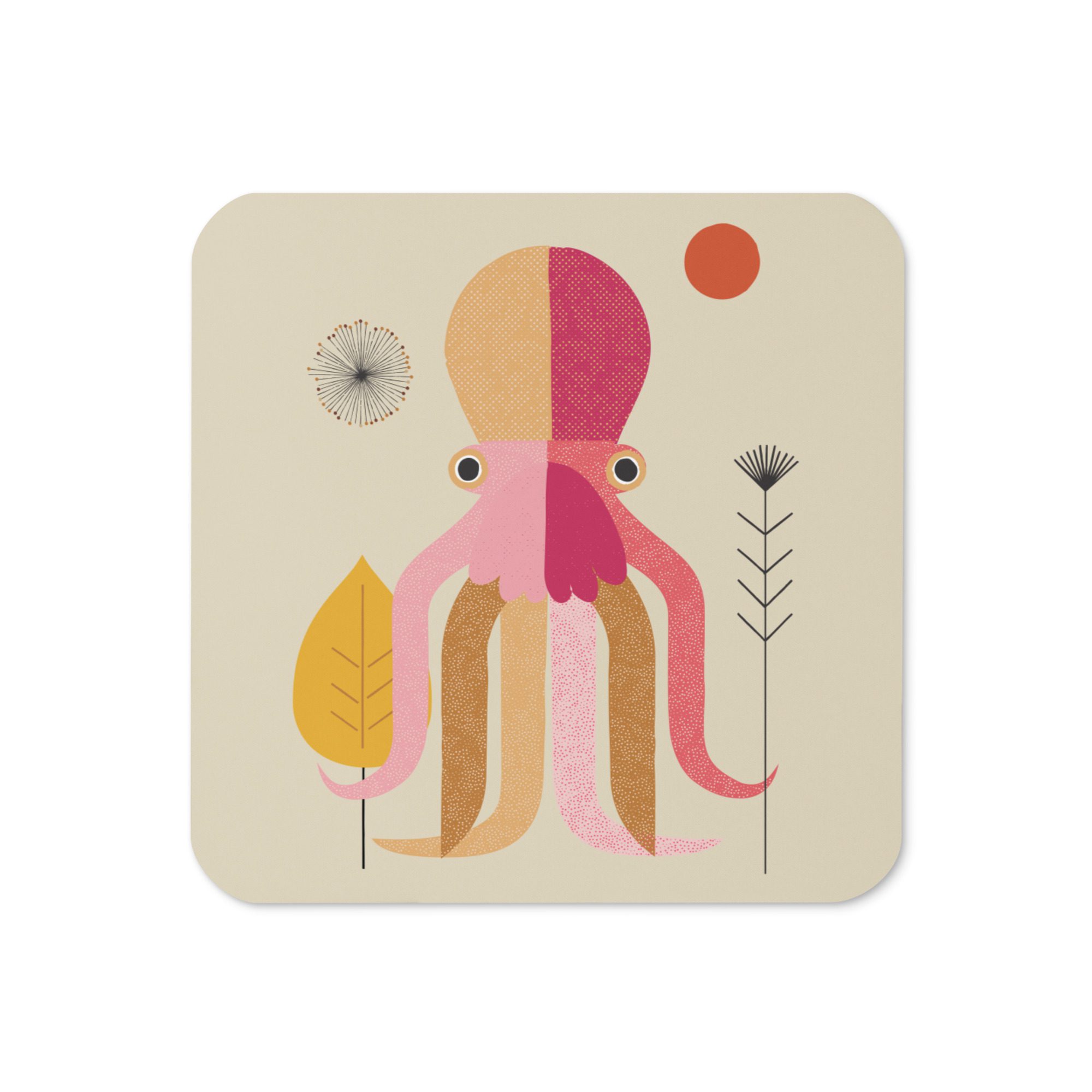 Octopus Cork-back coaster