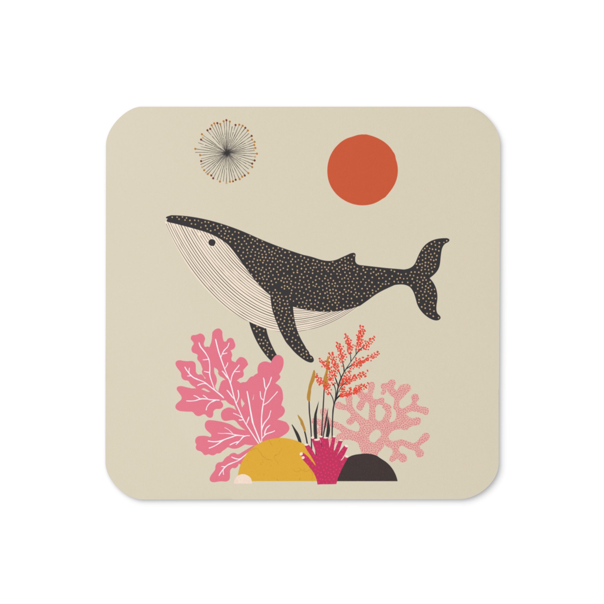 Whale Cork-back coaster
