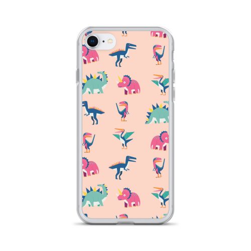 Dinosaur Pattern Clear Case for iPhone