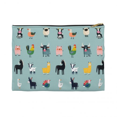 Farm Animals Pattern Accessory Pouch