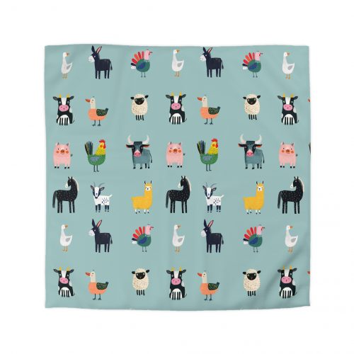 Farm Animals Pattern Microfiber Duvet Cover