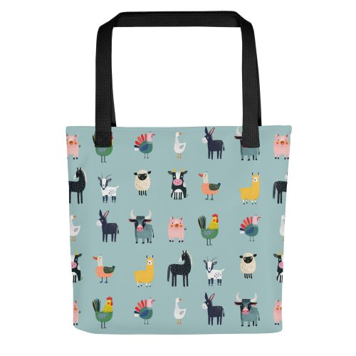 Farm Animals Pattern Tote Bag
