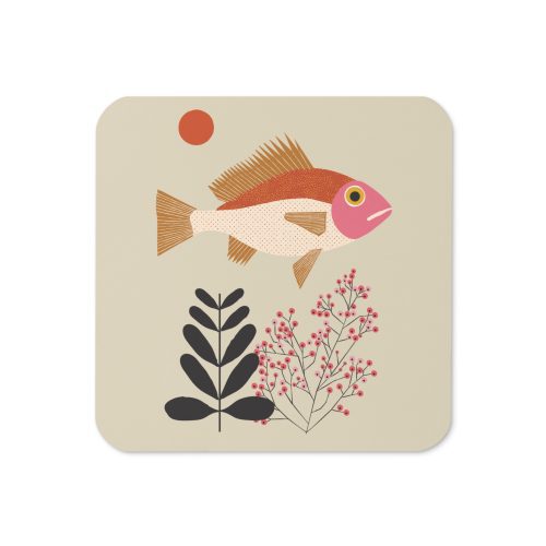 Fish Cork-back coaster
