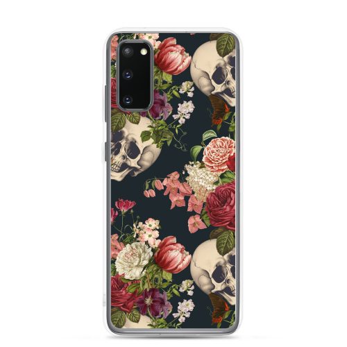 Floral Skulls Clear Case for Samsung