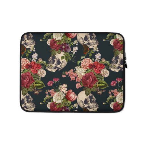 Floral Skulls Laptop Sleeve