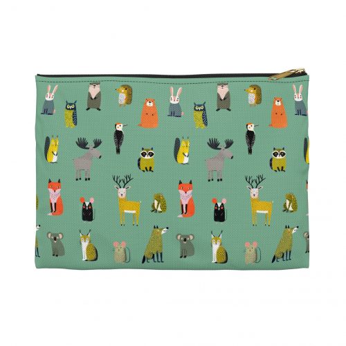 Forest Animals Pattern Accessory Pouch