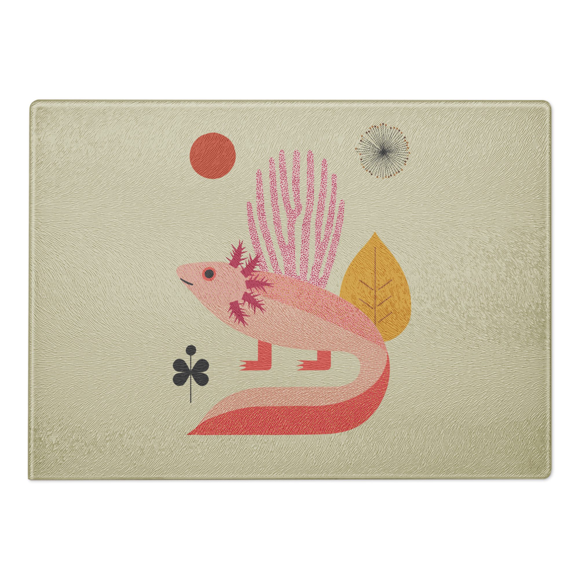 Axolotl glass cutting board
