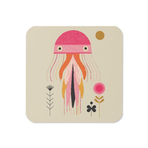 Jellyfish Cork-back coaster