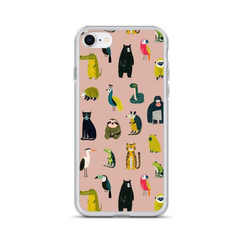 Jungle Animals Pattern Clear Case for iPhone