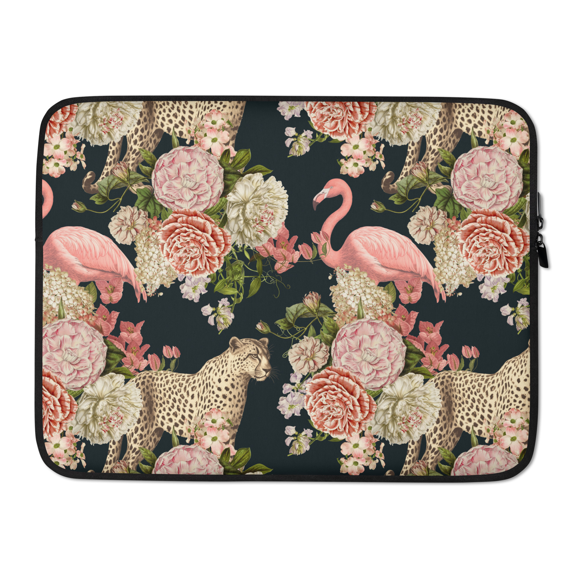 Floral Flamingos Laptop Sleeve - Image 2