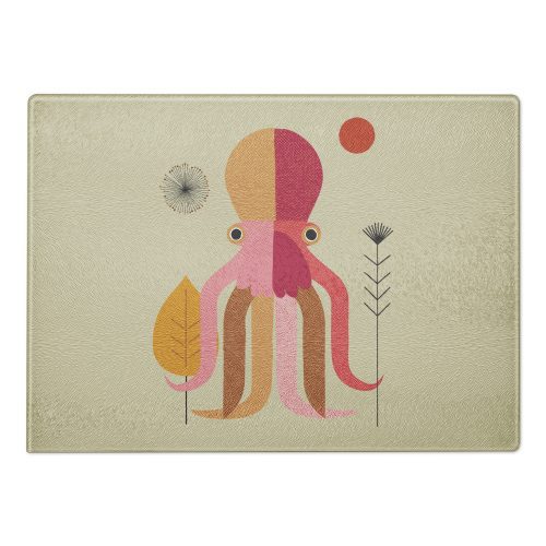 Octopus glass cutting board
