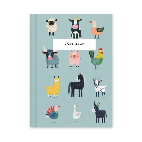 Personalise Farm Animals Pattern Notebook
