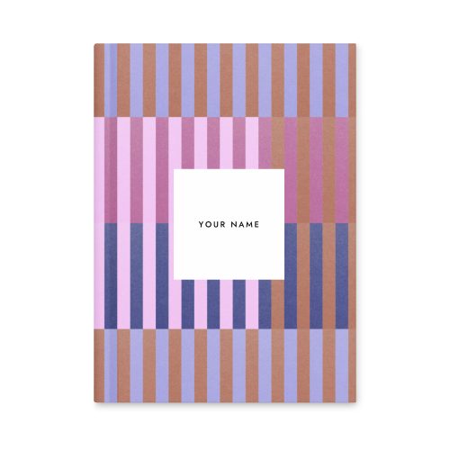 Personalise Purple Geo Lines Notebook