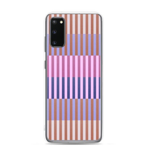 Purple Geo Lines Clear Case for Samsung