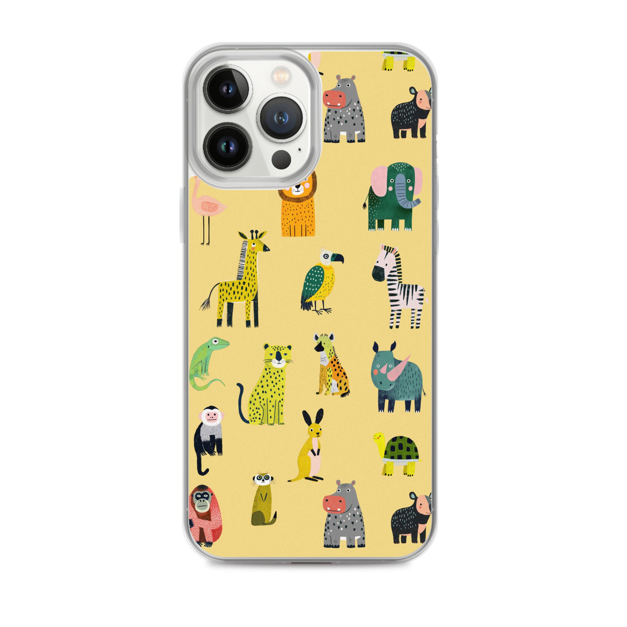 Safari Animals Pattern Clear Case for iPhone